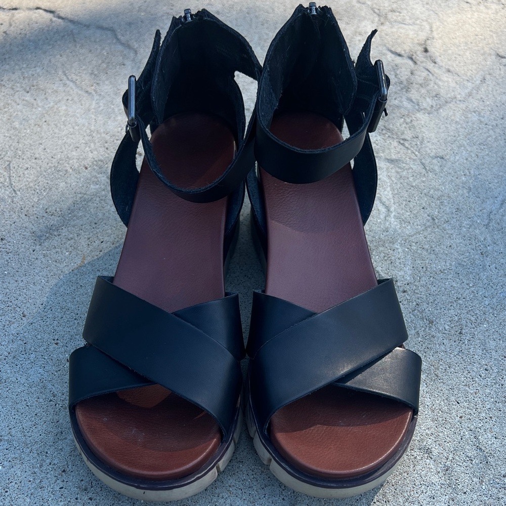 Mia Black Strappy Sandals